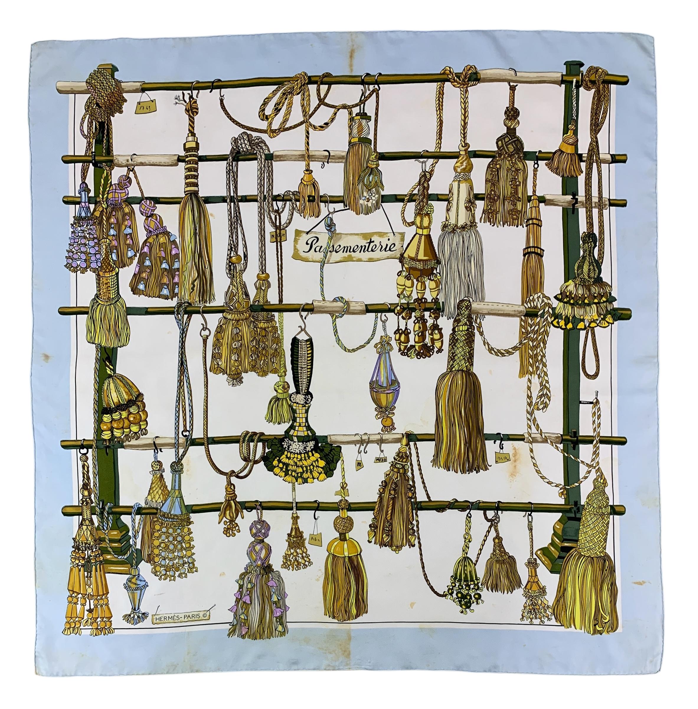 Hermès カレ90 Passementerie Vintage Hermes Passementerie by Françoise Heron Hermes Silk Scarf