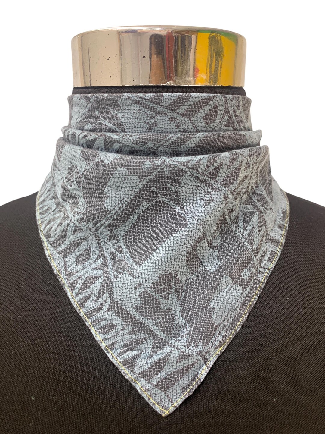 Vintage DKNY Grey Cotton Bandana Neckerchief Scarf (18.5 X 18