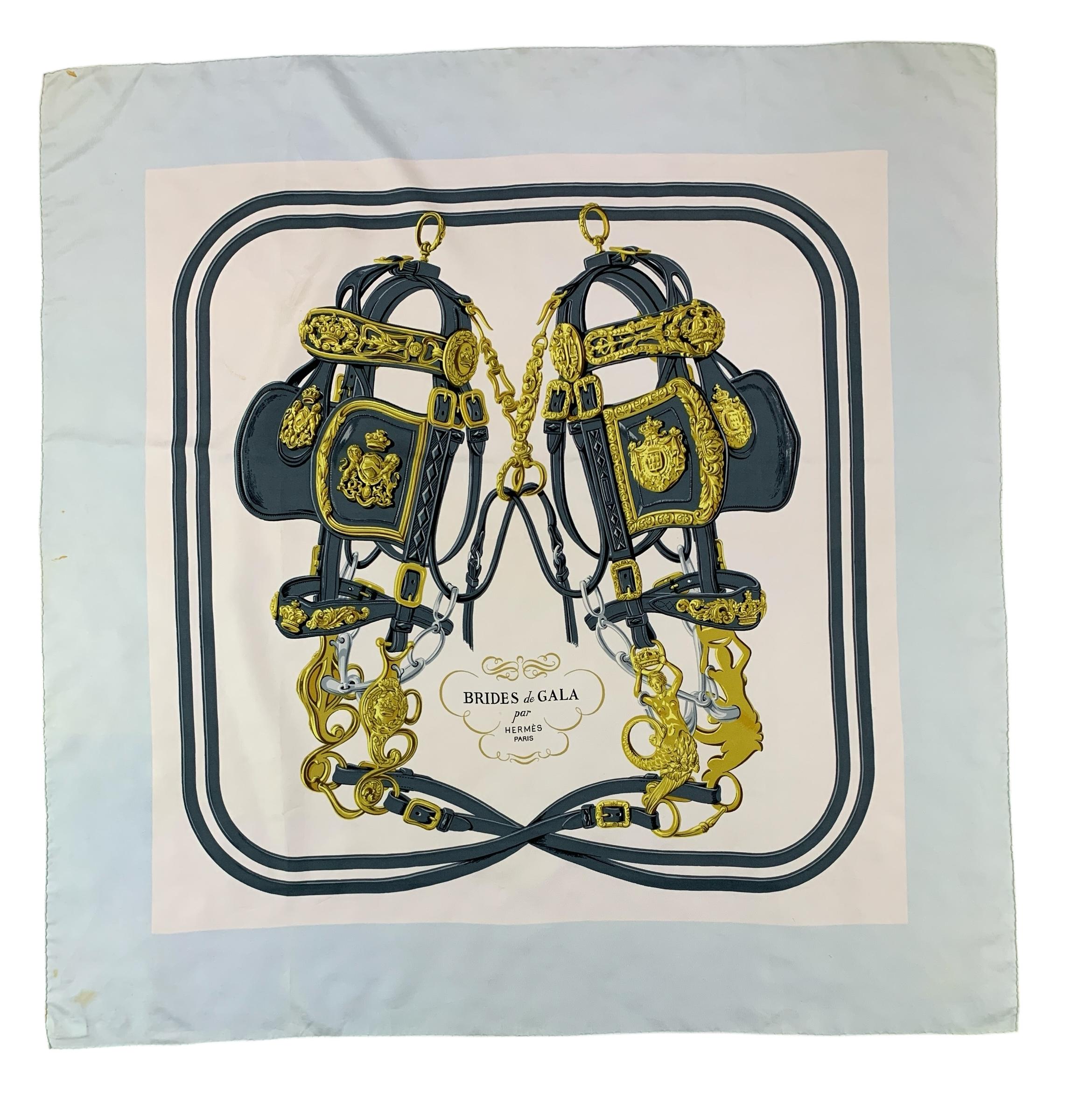 HERMÈS BRIDES de GALA スカーフ　ビンテージ Vintage Hermes Brides De Gala 60s Hermes Silk Scarf Neckwear