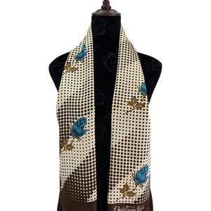 Vintage Christiane Ovve Flower Silk Scarf Classic Scarves Neckwear Wrap Silk Foulards Christiane Ovve Rectangle Scarf Wrap Neck Scarf Top