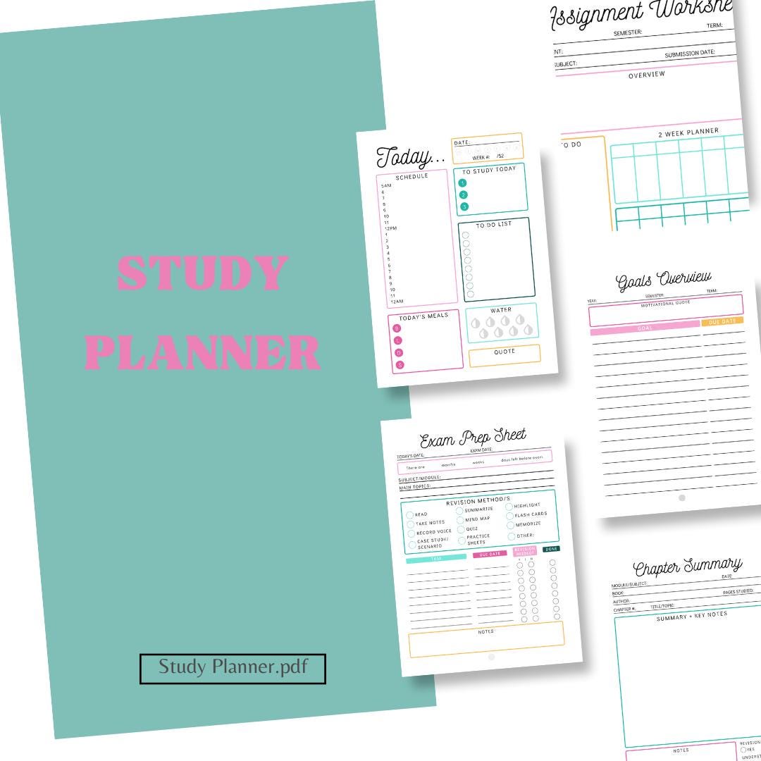 Printable Study Planner: Editable Academic Organizer (digital Download ...