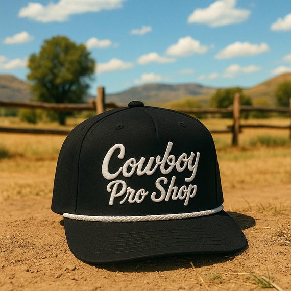 Classic Trucker Rope Hat Adjustable Unisex Western Country Style Snapback Custom Western Rodeo Rope Script Font Trucker Hat, Cowgirl  main image 3