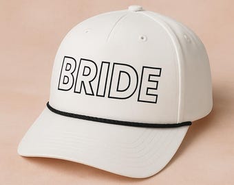 Cappelli in corda per addio al nubilato - Cappelli in corda per spose e damigelle - Festa di nozze - Cappellino Richardson lavorato direttamente sul tessuto, 100% poliestere