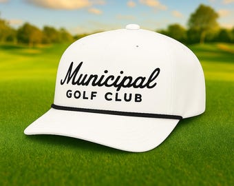 Cappello in corda del Municipal Golf Club - Cappellino Richardson ricamato, stile 100% poliestere, cappellino da baseball minimalista, cappellino da golf unisex in regalo