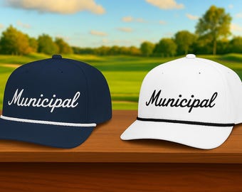 Cappello in corda del Municipal Golf Club - Cappellino Richardson ricamato, stile 100% poliestere, cappellino da baseball minimalista, cappellino da golf unisex in regalo