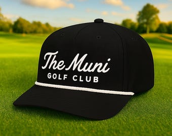 Cappello da golf Muni/Municipal Golf Club in corda – Cappellino Richardson ricamato, stile 100% poliestere, cappellino da baseball minimalista, cappellino da golf unisex in regalo