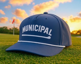 Cappello in corda del Municipal Golf Club - Cappellino Richardson ricamato, stile 100% poliestere, cappellino da baseball minimalista, cappellino da golf unisex in regalo