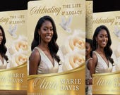 Elegant Gold Funeral Program Template: 8-Page Memorial (Digital Download, 8.5x11" Bi-Fold, Editable in Word/Canva)