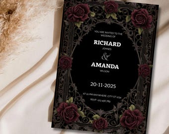 Elegante Blumenhochzeitseinladungspaket, druckbare Hochzeit einladen, Boho Blumenhochzeitseinladung Vorlage, CANVA Wildblumeneinladung