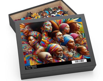 Regal Roots Collection Afrocentric Portraits Jigsaw Puzzle 120/252/500-Piece Family Art Puzzle