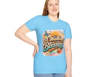 T-Shirt  "A Walking Blessing" Retro Sunshine Floral Graphic