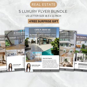 Luxury Real Estate Flyer Bundle: Editable Canva Templates