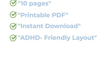 ADHD Study Planner | Printable PDF | Student Focus Journal | 10 Pages Instant Download