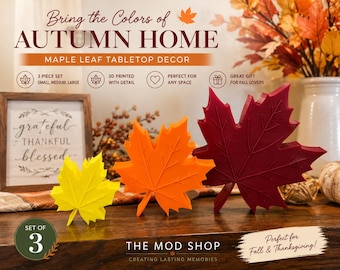 Autumn Leaf Tabletop Decor | Set of 3
