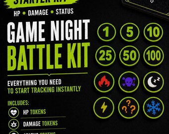 Damage, HP, & Status Token Starter Sets | Compatible for with your favorite games | Game Accessories