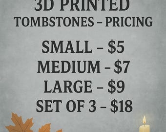 3D Printed Mini Tombstone Set - Halloween Tabletop Decor
