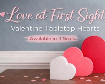 Valentine Tabletop Heart Decor | Shelf & Tiered Tray Decor | Modern Romantic Home Accent