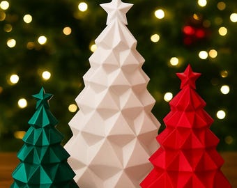 3D Printed Christmas Tree Set - Modern, Geometric, and Classical Styles
