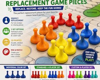 Replacement Pawns for Classic Board Games | Classic and Custom Colors