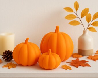 Pumkin Trio Set - 3D Printed Decorative Pumpkins - Fall & Halloween Decor