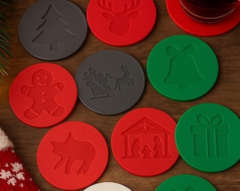 Christmas Coaster Set - 3D Printed Holiday Decor