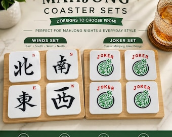 Mahjong Tile Coasters | Winds | Jokers