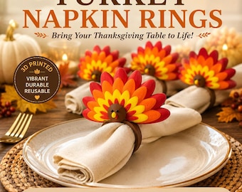 Turkey Napkin Rings | 3D Printed Holiday Decor