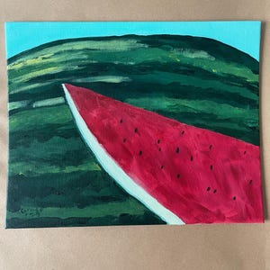 Watermelon Still life, 8x10 acrylic painting