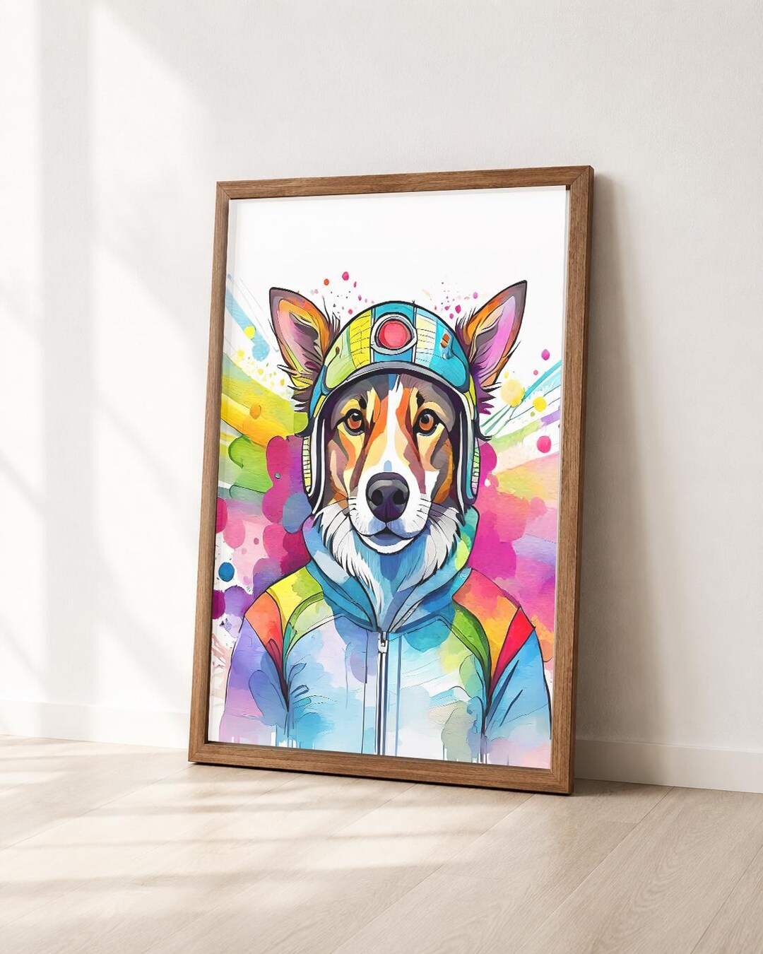 Fantasy Pilot Border Collie Art Print – Watercolor Aviator Dog ...