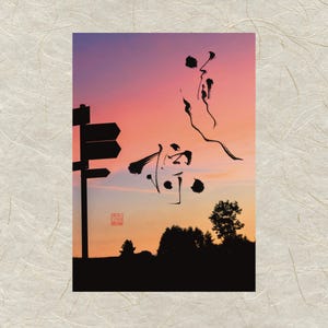 Calligraphie japonaise « Michishirube » : symbole de guidance et de nouveaux départs | Décoration murale d'inspiration zen | Téléchargement numérique_007