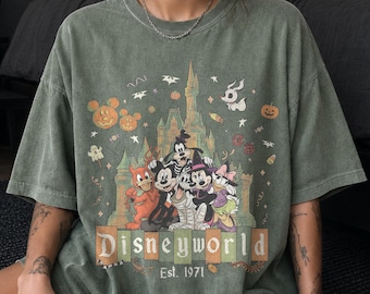 Retro Disneyworl Mickey and Friends Halloween Shirt, Disney Halloween Trip Shirt, Mickey Not So Scary Halloween Party, Disneyworld Halloween