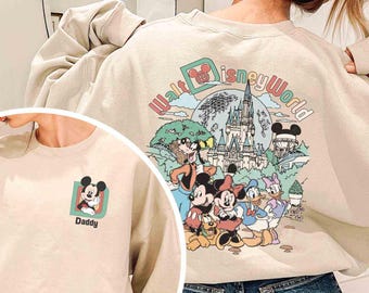 Custom Retro Walt Disney World 2 Sides Shirt, Custom Name Disney 2026 Shirt, Mickey And Friends Shirt, Personalized Disney Matching Tee