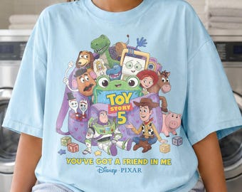 Retro LilyPad Toy Story 5 Shirt, Disney Pixar Family Vacation Tee, Woody and Buzz Lightyear Shirt, Disney Matching Family Trip Shirts