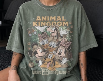 Retro Disney Mickey & Friends Animal Kingdom Shirt, Walt Disney World Trip Tee, Let's Get Wild Gift Shirt, Disneyland Holiday Family Shirt