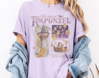 Retro Comfort Colors Rapunzel Shirt, The Fate of Rapunzel Lantern Scene Tee, Tangled Princess Disney Shirt, Disney Girl Trip Shirt