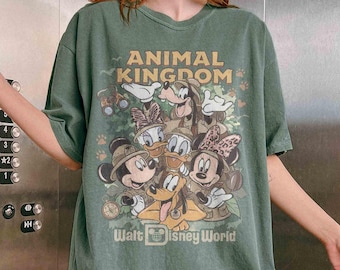 Retro Disney Mickey & Friends Animal Kingdom Shirt, Walt Disney World Trip Tee, Let's Get Wild Gift Shirt, Disneyland Holiday Family Shirt