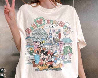 Retro Comfort Colors Walt Disney World Shirt, Mickey And Friends Shirt, Disney Family Trip 2026 Shirt, Disney Matching Tee, Disney Epcot Tee