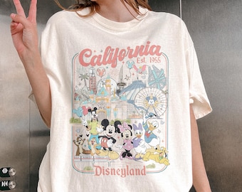 Retro Comfort Colors Disneyland Mickey and Friends Shirt, Disney Family Trip Shirt, Disney 2026 Trip Shirt, Disneyland Theme Parks Shirt