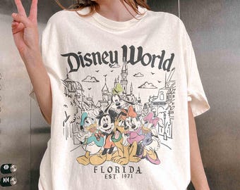 Retro Comfort Colors Disney World Mickey and Friends Shirt, Disney Family Trip 2026 Shirt, Disneyworld Mathching Tee, Mickey & Friends Shirt