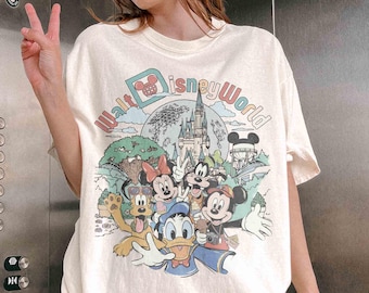 Retro Comfort Colors Disney World Mickey and Friends Shirt, Disney Family Trip 2026 Shirt, Disneyworld Mathching Tee, Mickey & Friends Shirt