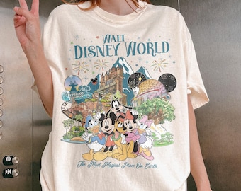 Retro Walt Disney World Mickey and Friends Shirt, Disney Family Trip Shirt, Mickey & CO Shirt, Disney 2026 Trip Shirt, Disney Epcot Tour Tee