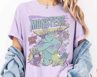 Retro Monsters Inc Sulley Mike Wazowski Shirt, Vintage Pixar Movie Graphic Top, Vacation Family Matching Shirt, Disney Trip 2026 Shirt