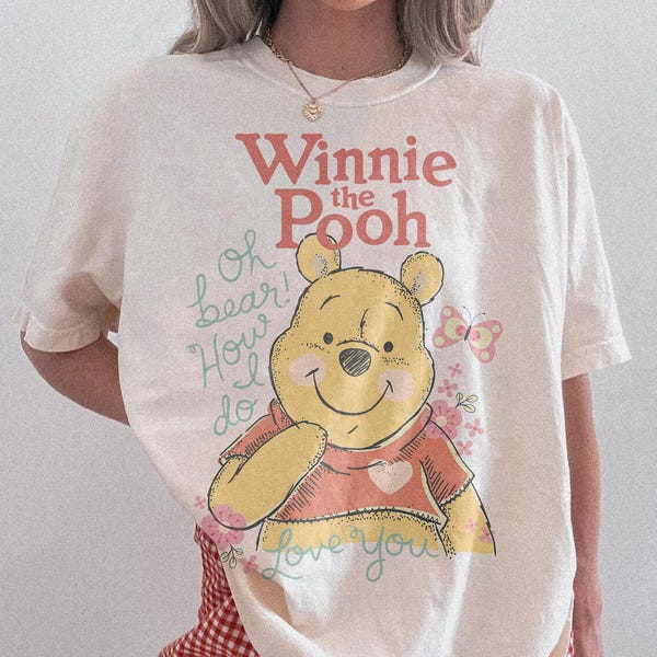 Retro Comfort Colors Winnie The Pooh Shirt, Pooh Bear Tee, Disney Family Trip 2026 Shirt, Family Matching Tee, Disney Kid Tee, WDW TShirt