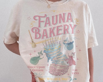 Retro Fauna Bakery Sleeping Beauty Shirt, Baked With Love And Magic Tee, Fairy Godmother Tee, Aurora Princess Shirt, WDW Magic Kingdom Tee