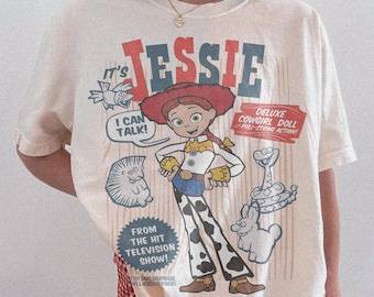 Retro Pixar Toy Story Jessie Comfort Colors Shirt, Woody's Roundup Tee Disney Cowgirl Shirt, Disneyland Family Girl 2026 Trip T-Shirt