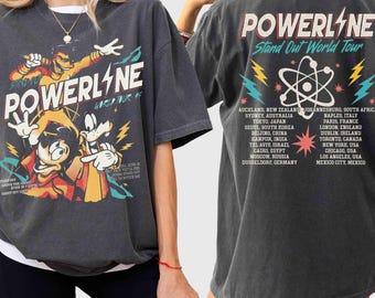 Retro Comfort Colors Disney A Goofy Movie Powerline Stand Out World Tour T- Shirt, Disney Family Trip Matching Tee, Disney Trip 2026 Shirt