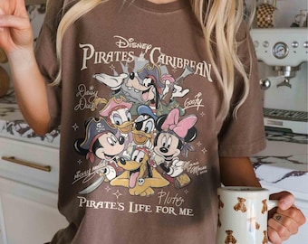Retro Comfort Colors Mickey & Friends Disney Pirates Shirt, Yo Ho Yo Ho A Pirate's Life for Me, Pirates of the Caribbean Tee, Mickey CO Tee