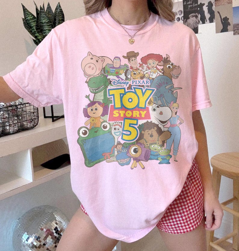 Retro Comfort Colors Toy Story 5 Shirt, You've Got A Friend In Me T-shirt, Retro Pixar Characters Tee, Disney Family Vacation Matching Shirt image 3