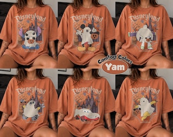 Retro Disneyland Halloween Ghost Characters Shirts, Mickey And Friends Halloween Shirt, Oogie Boogie Bash Tee, Disney Family Halloween Shirt