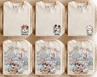 Custom Retro Walt Disney World 2 Sides Shirt, Custom Name Disney 2026 Shirt, Mickey And Friends Shirt, Personalized Disney Matching Tee